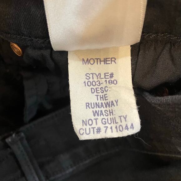 Mother The Runaway Bootcut Jeans Black Not Guilty Size 27 High Rise Stretch - Picture 5 of 11